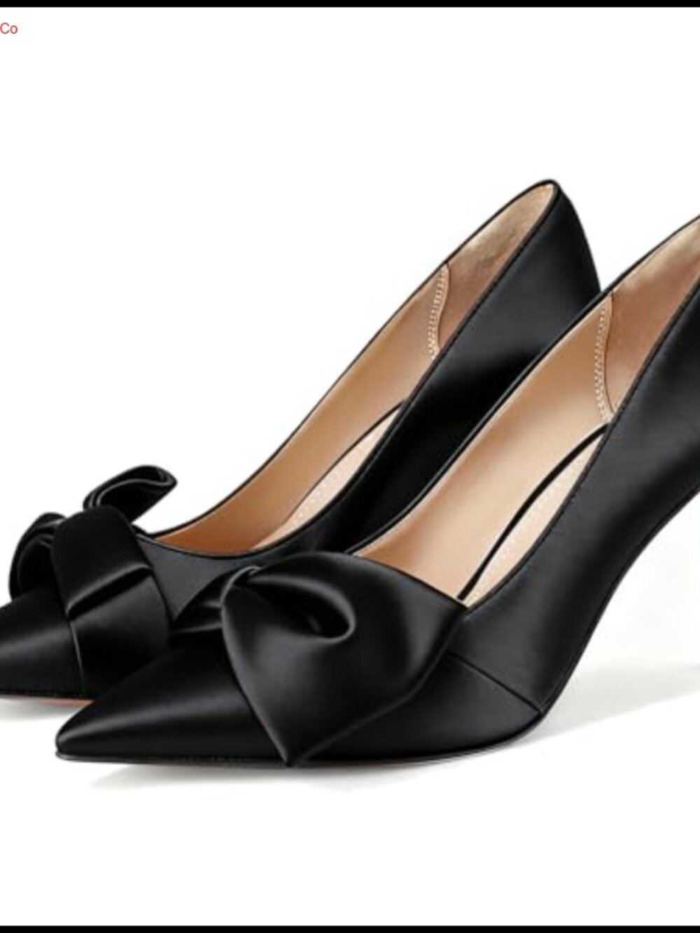 Satin Pointed Toe Stiletto Pumps Bow Slip On Wedding Dress Heels